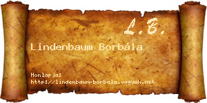 Lindenbaum Borbála névjegykártya